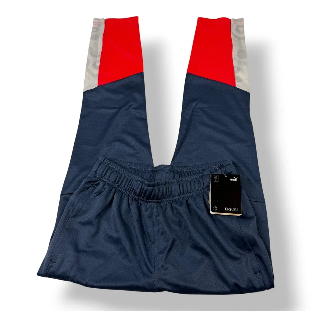 Puma Mens individualCUP Training Pants Inky Blue Red 658487 53 Small‎ NWT